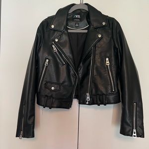 Zara faux leather biker jacket